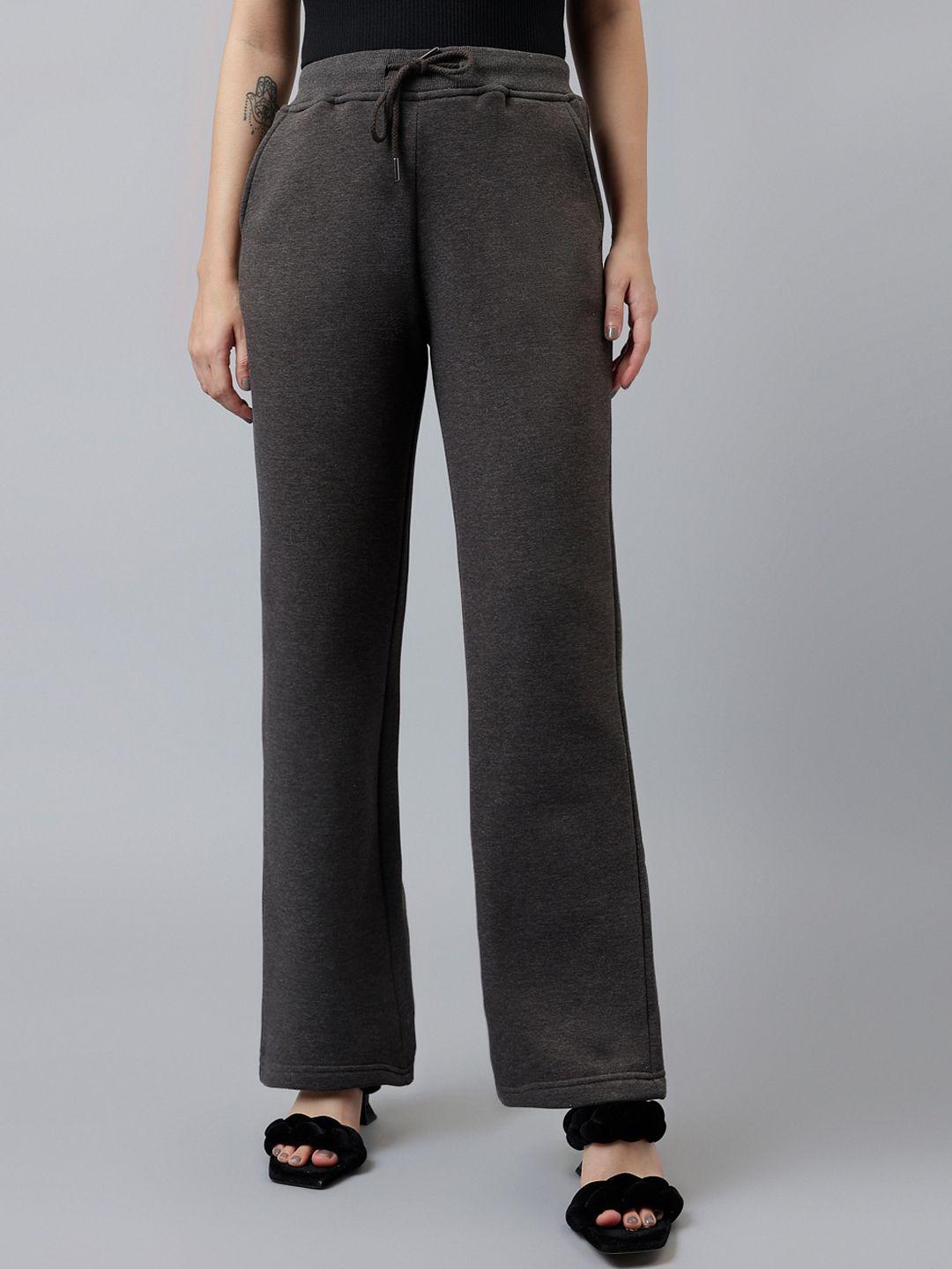 xpose women comfort high-rise plain wide leg parallel trousers