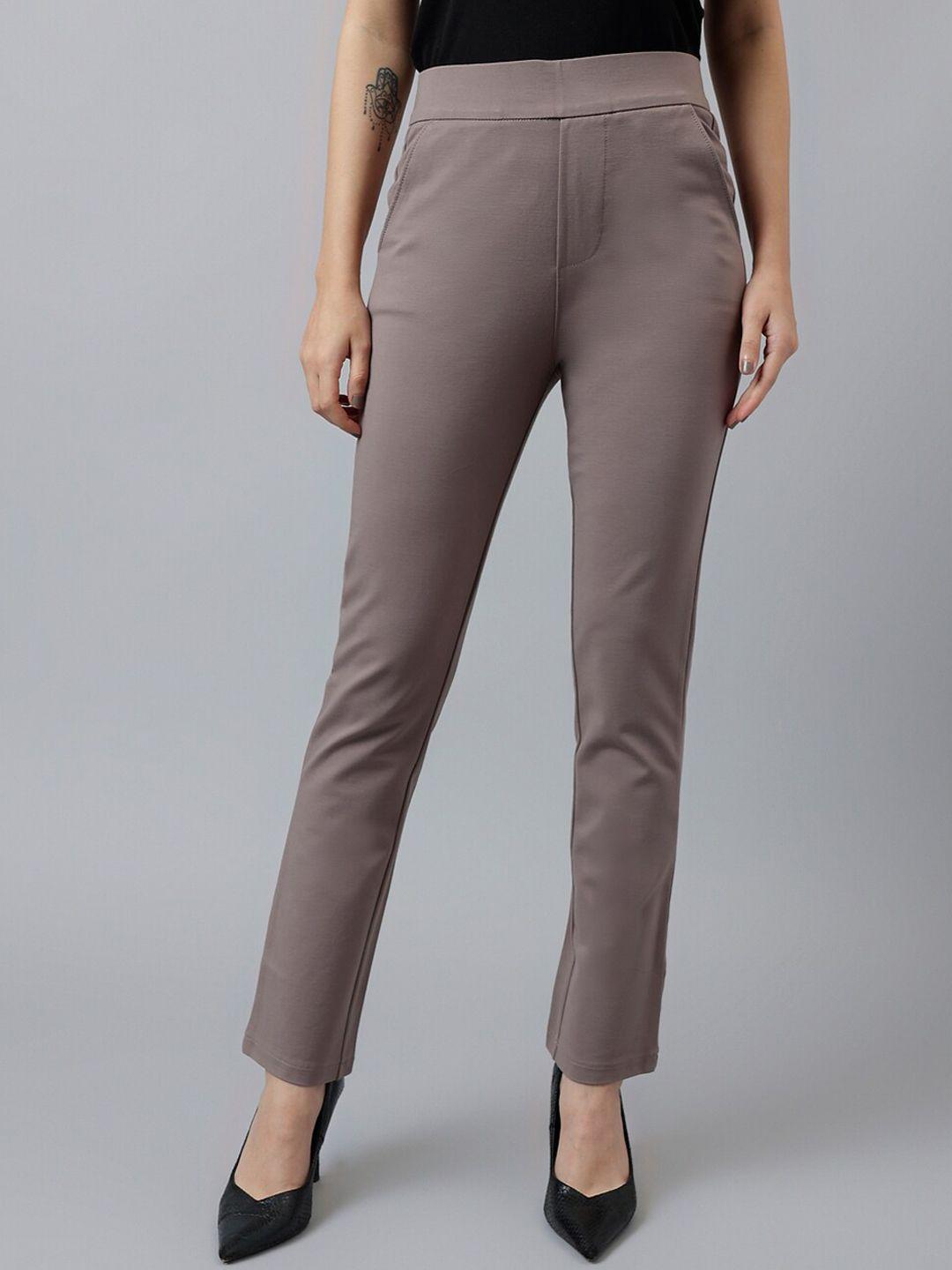xpose women comfort slim fit high-rise trousers