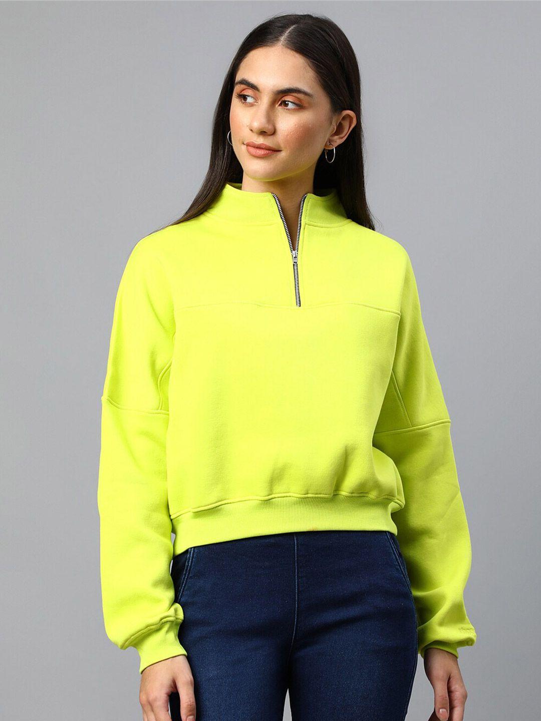 xpose women green solid wool sweatshirt