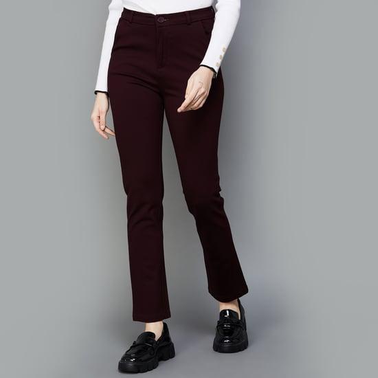 xpose women solid flared trousers