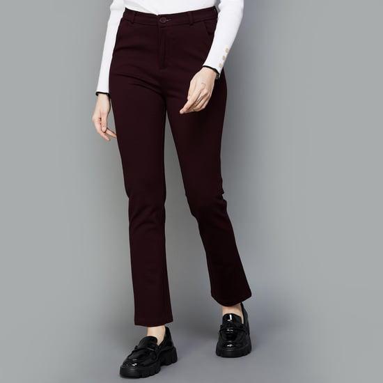 xpose women solid flared trousers