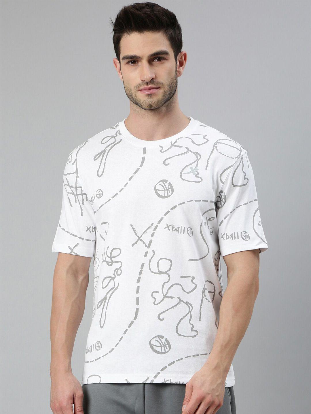 xtep abstract printed cotton x-dry soft basketball t-shirt