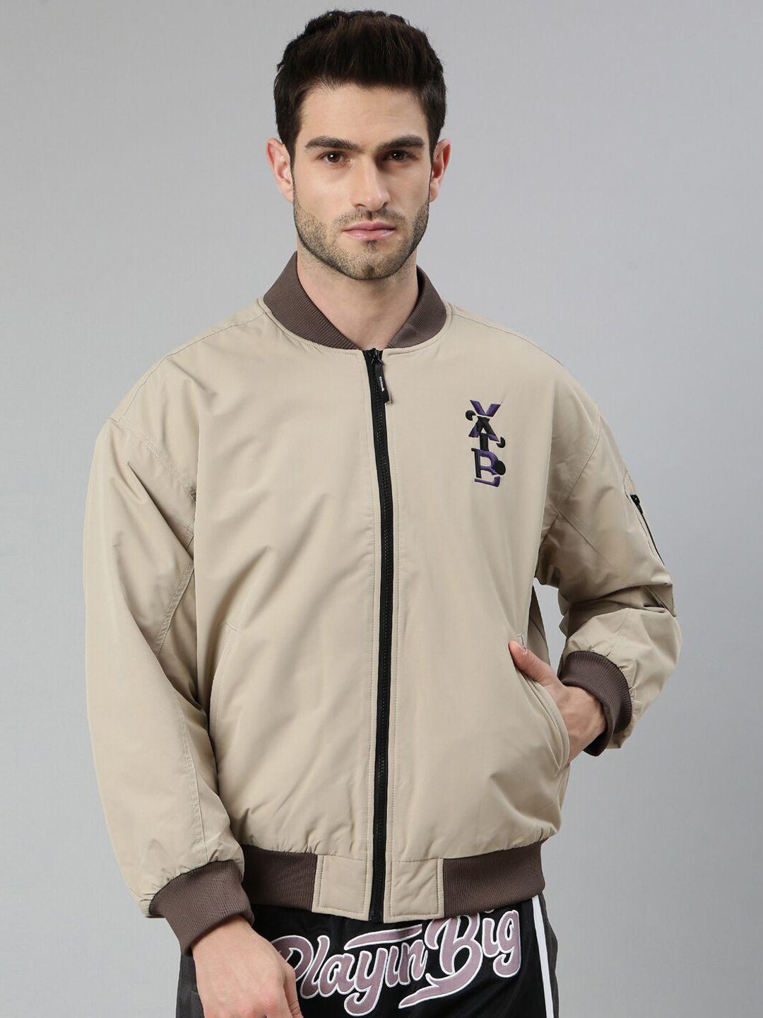 xtep graphic printed mock collar basketball bomber jacket