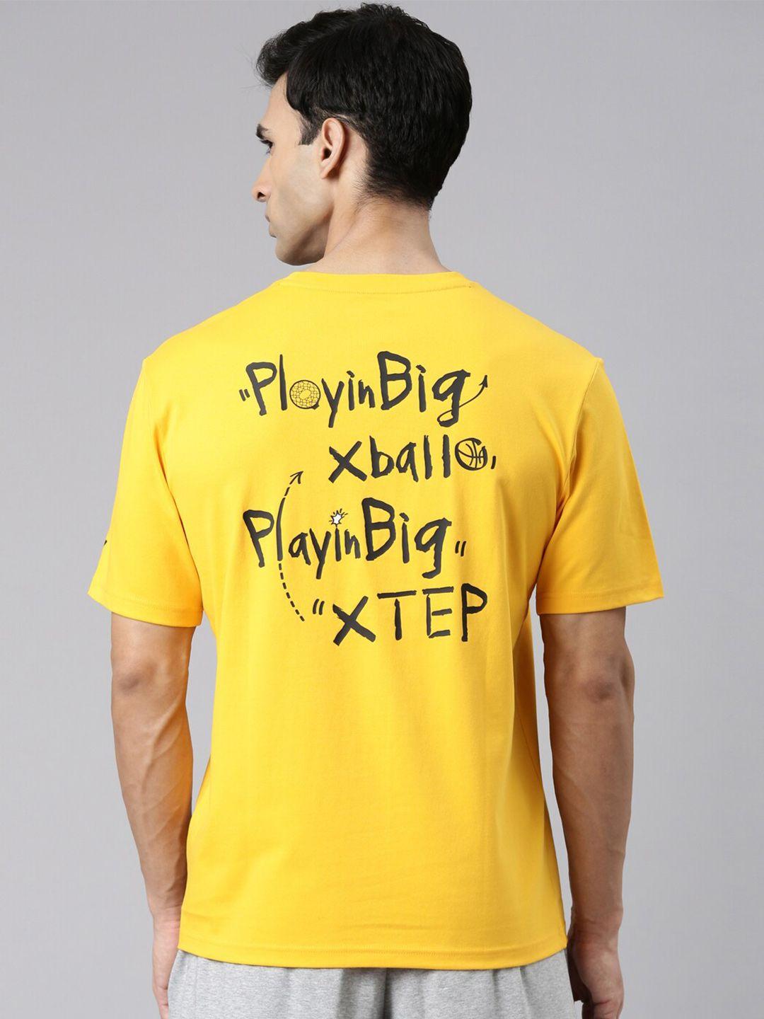 xtep typography round neck cotton loose t-shirt