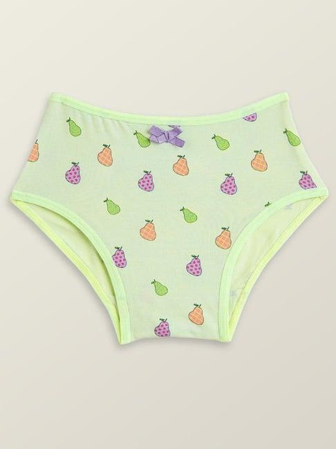 xy life kids green & peach printed panties