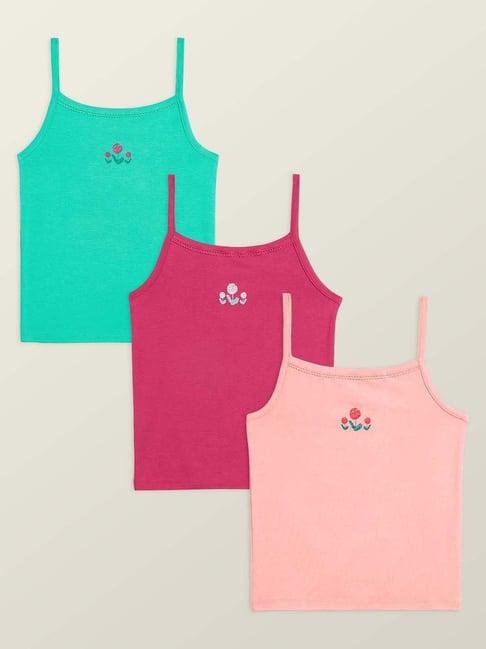 xy life kids multicolor relaxed fit camisole (pack of 3)