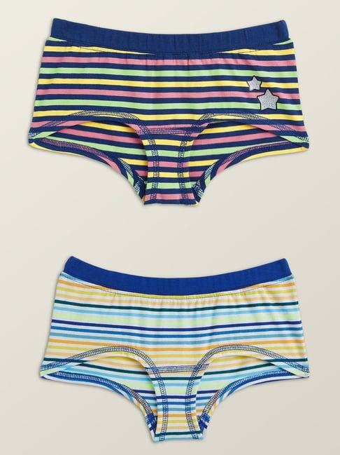 xy life kids multicolor striped panties (pack of 2)