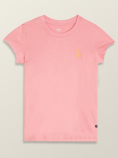 xy life kids pink cotton printed t-shirt
