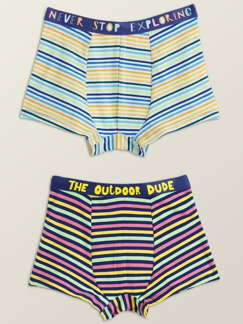 xy life kids yellow & blue striped trunks (pack of 2)