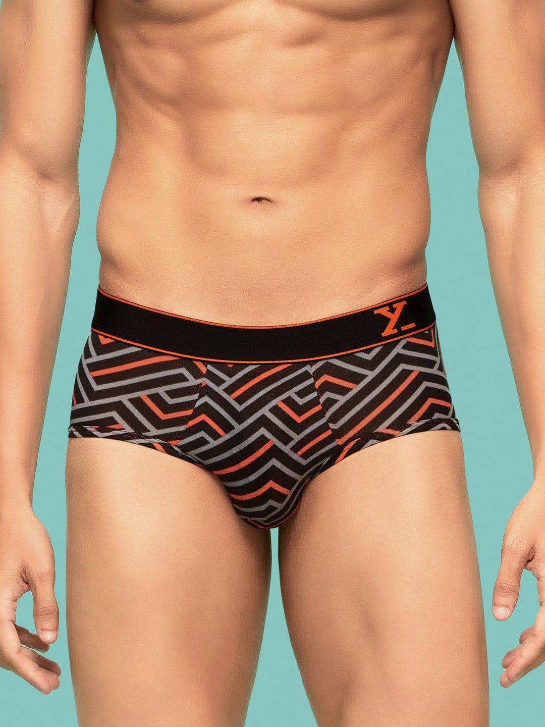 xyxx geometric printed anti-bacterial mid-rise cotton basic brief xybrf206