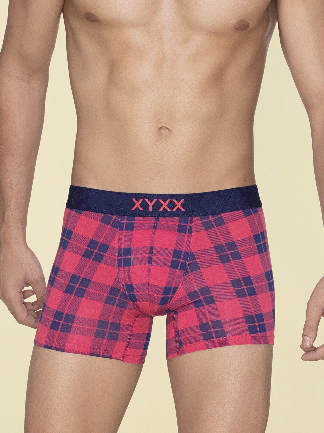 xyxx men checked breathable trunk xytrnk183