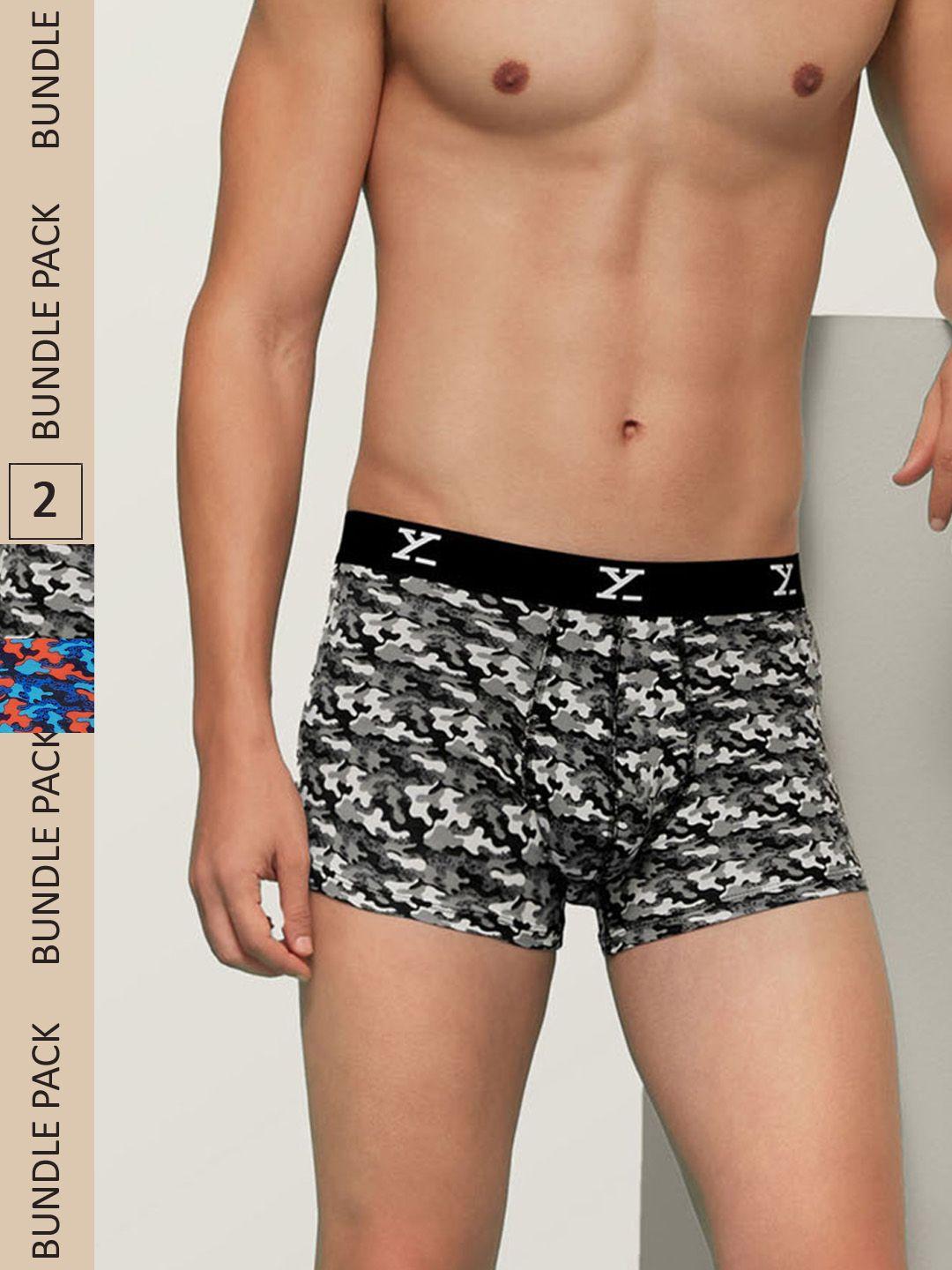 xyxx men intellisoft antimicrobial micro modal pack of 2 shuffle trunks xytrnk2pckn213