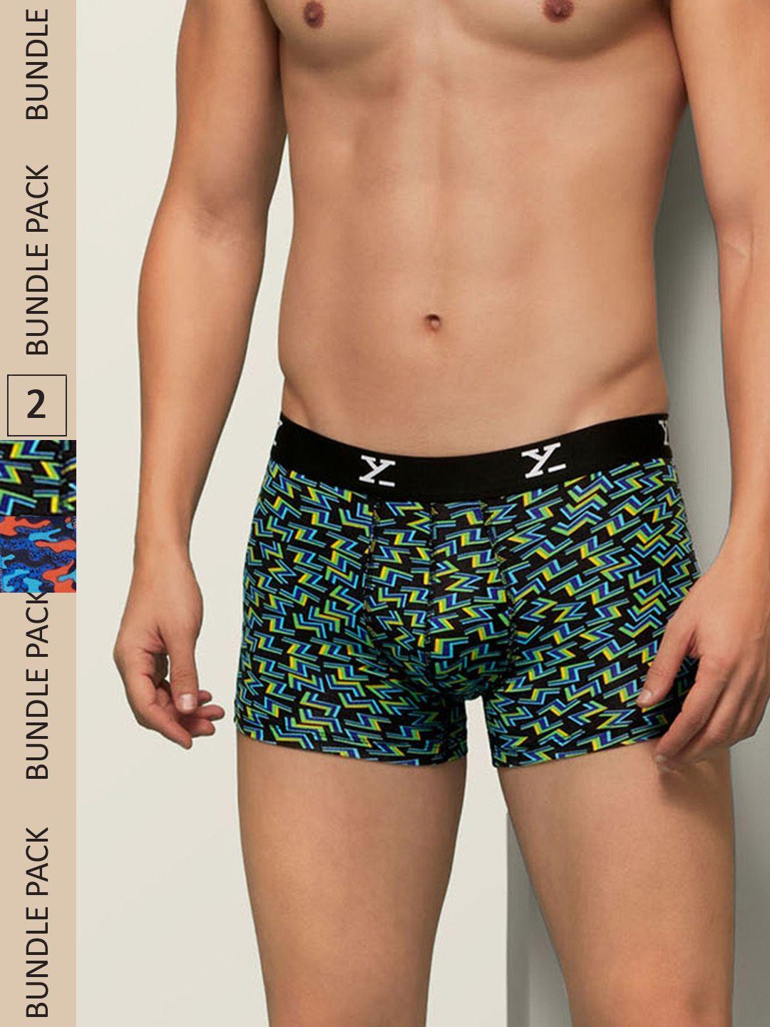 xyxx men intellisoft antimicrobial micro modal pack of 2 shuffle trunks xytrnk2pckn216