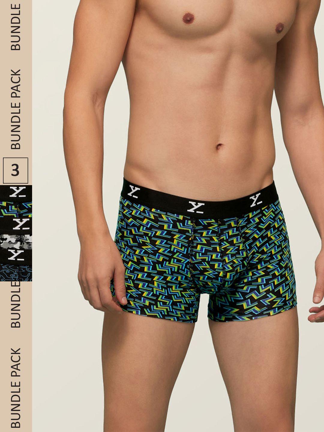 xyxx men intellisoft antimicrobial micro modal pack of 3 shuffle trunks xytrnk3pckn362