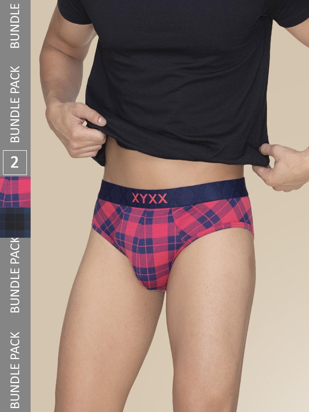 xyxx pack of 2 checked anti microbial basic briefs xybrf2pckn745
