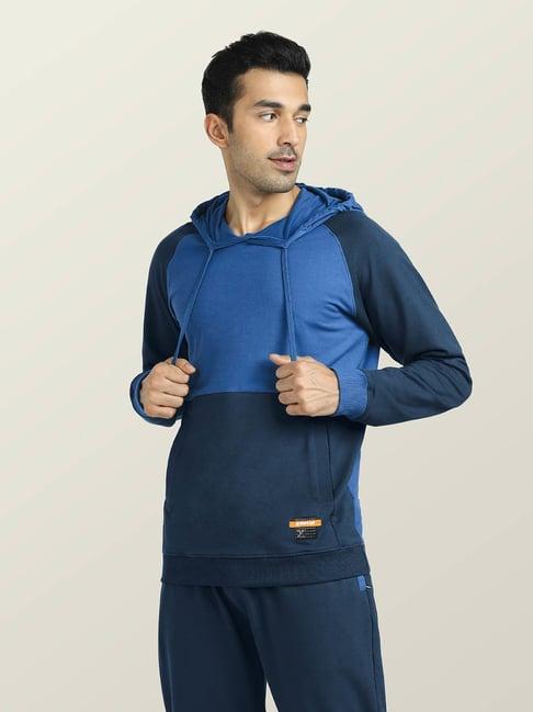 xyxx atlas blue regular fit hooded sweatshirt