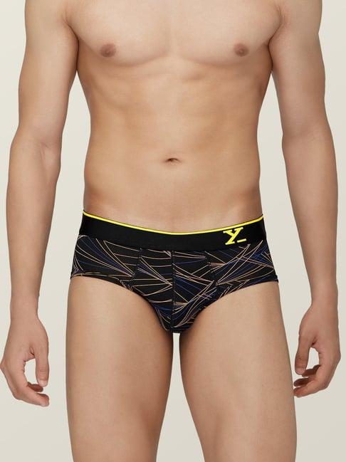 xyxx black & yellow printed briefs