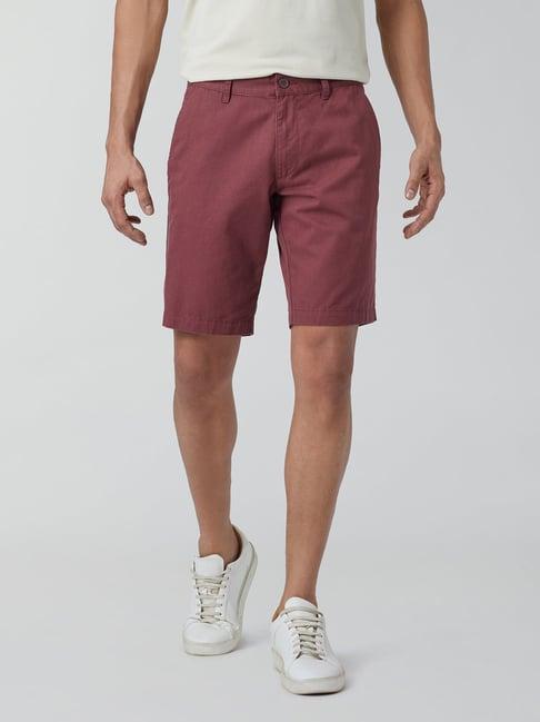 xyxx brick red regular fit chino shorts