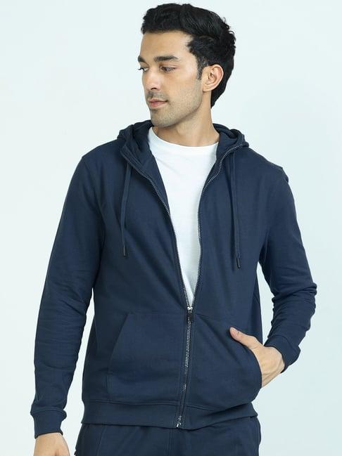 xyxx dark blue relaxed fit hooded sweatshirt