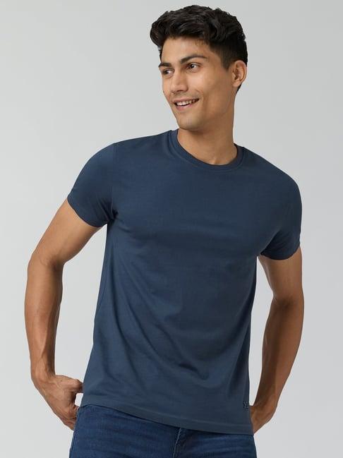 xyxx isle blue cotton regular fit polo t-shirt