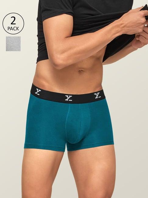 xyxx light grey & teal blue trunks - pack of 2