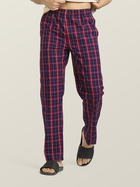 xyxx maroon relaxed fit check nightwear pyjamas