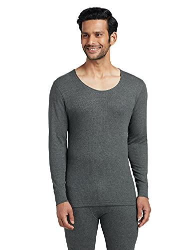 xyxx men's thermal vest | antibacterial, skin friendly with superior heat retention | slim fit full sleeve solid alpine intelliheat thermal vest | pack of 1 (charcoal grey, large)