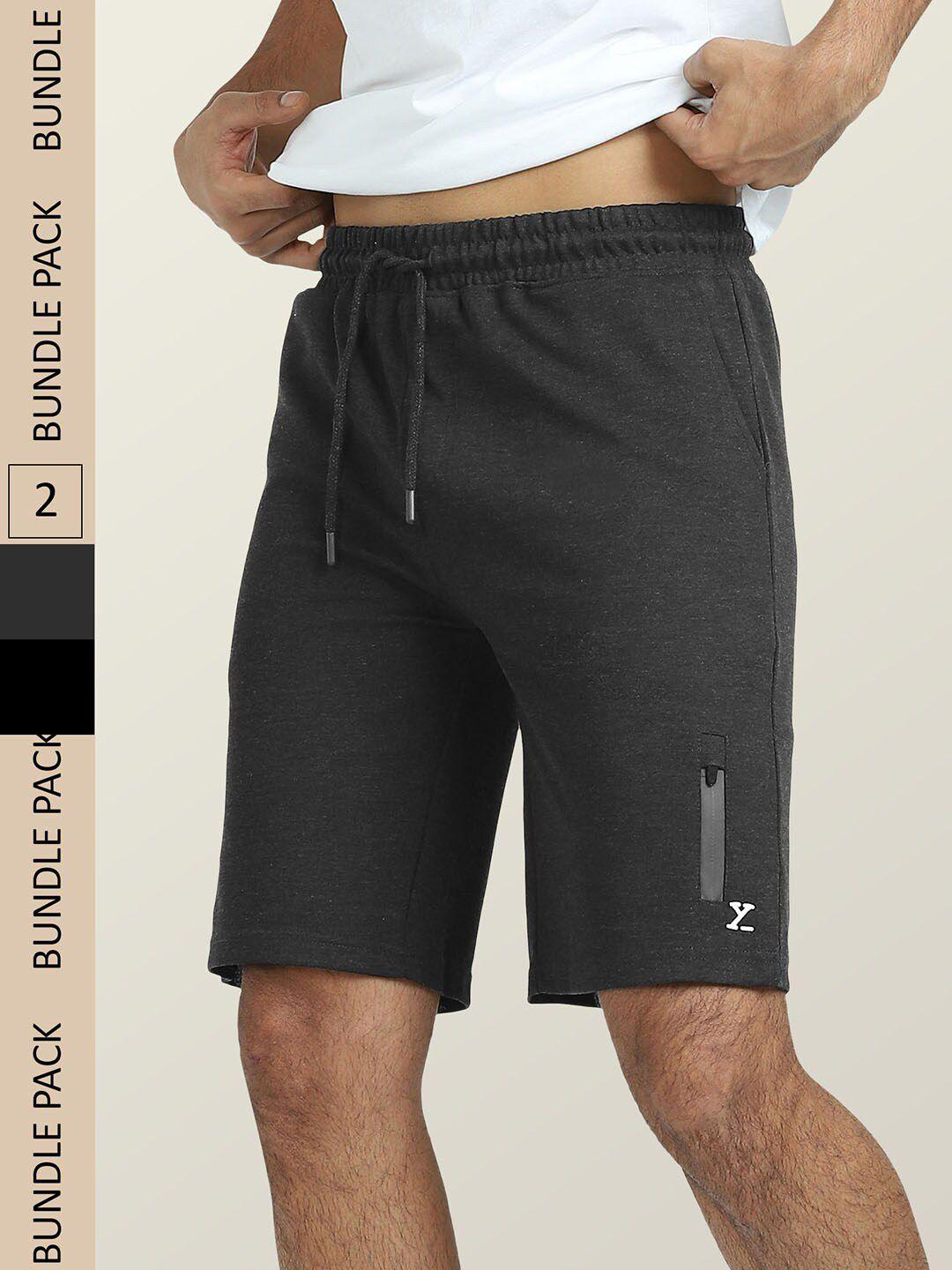 xyxx men athleisure hype pack of 2 cotton casual shorts