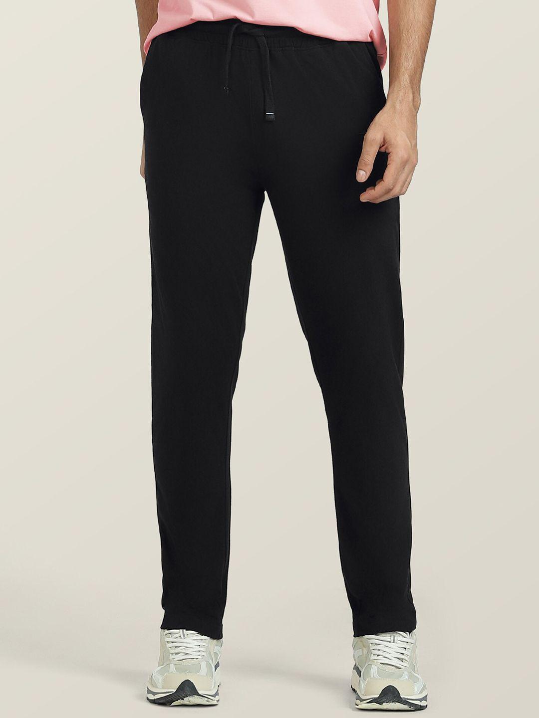 xyxx men black pace cotton rich track pants