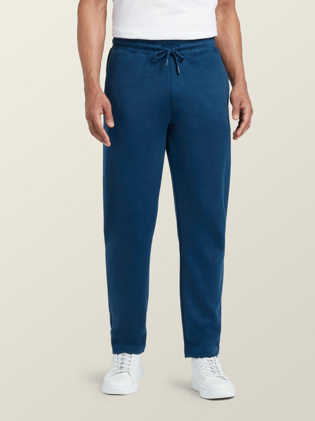 xyxx men blue solid cotton track pants