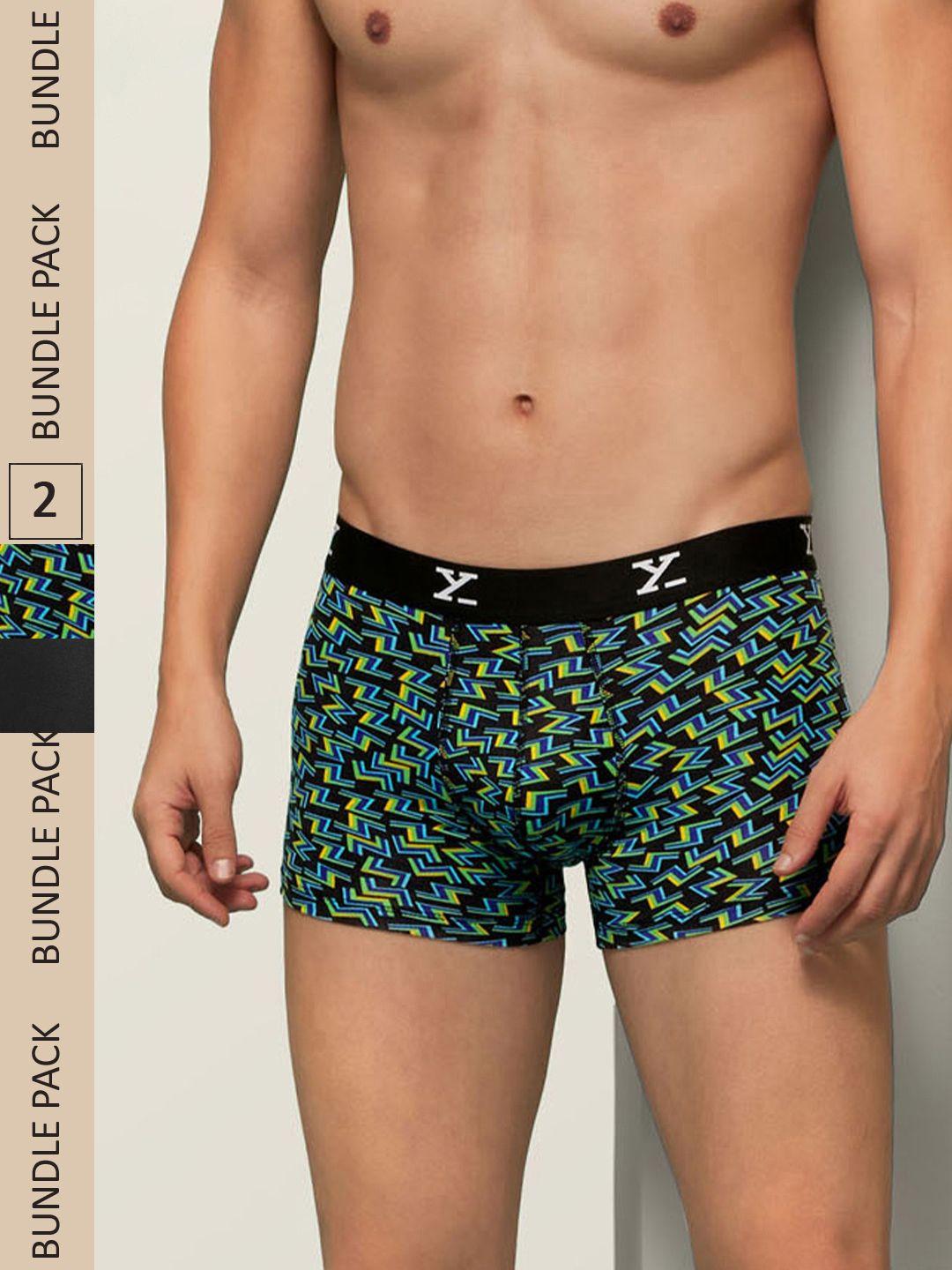 xyxx men intellisoft antimicrobial micro modal pack of 2 shuffle trunks xytrnk2pckn46