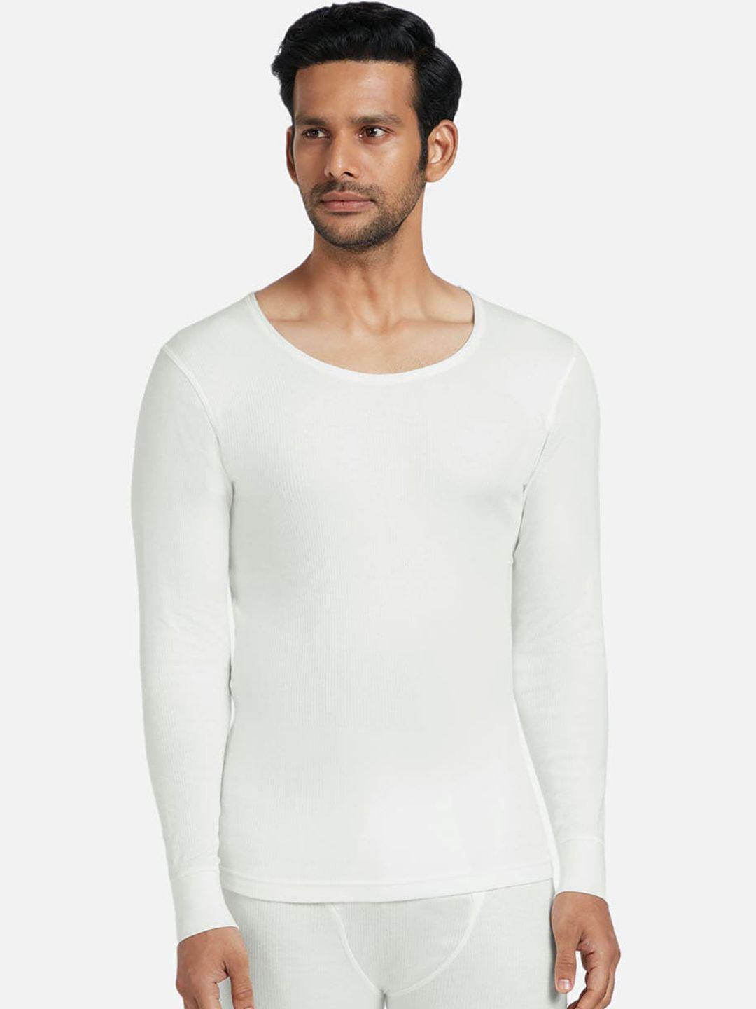 xyxx men off white solid thermal vest xythetp02