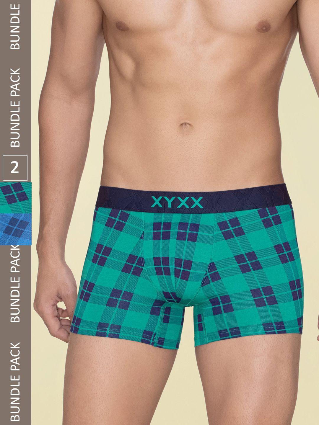 xyxx men pack of 2 checked trunks xytrnk2pckn712