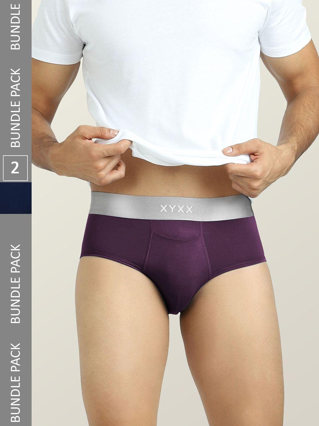 xyxx men pack of 2 colourblocked intellisoft anti-microbial mid-rise illuminati briefs