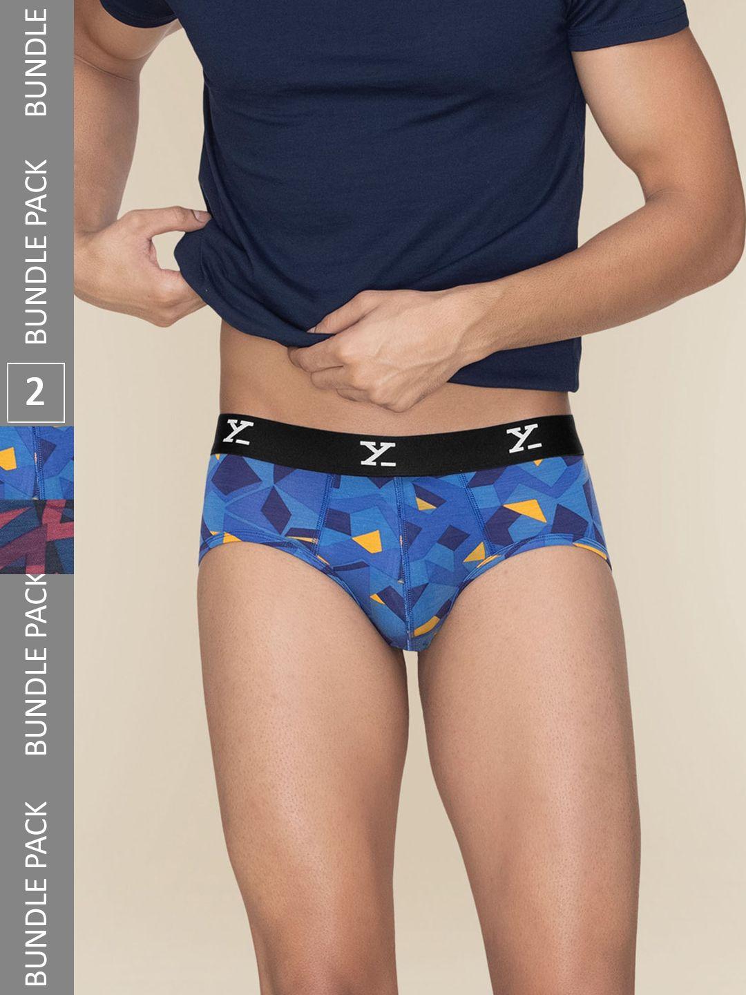 xyxx men pack of 2 printed basic briefs xybrf2pckn712