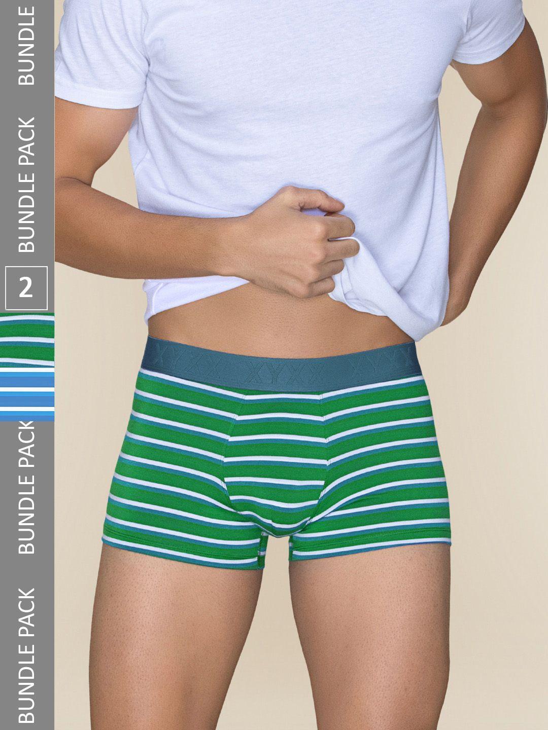 xyxx men pack of 2 striped linea micro modal trunks xytrnk2pckn691