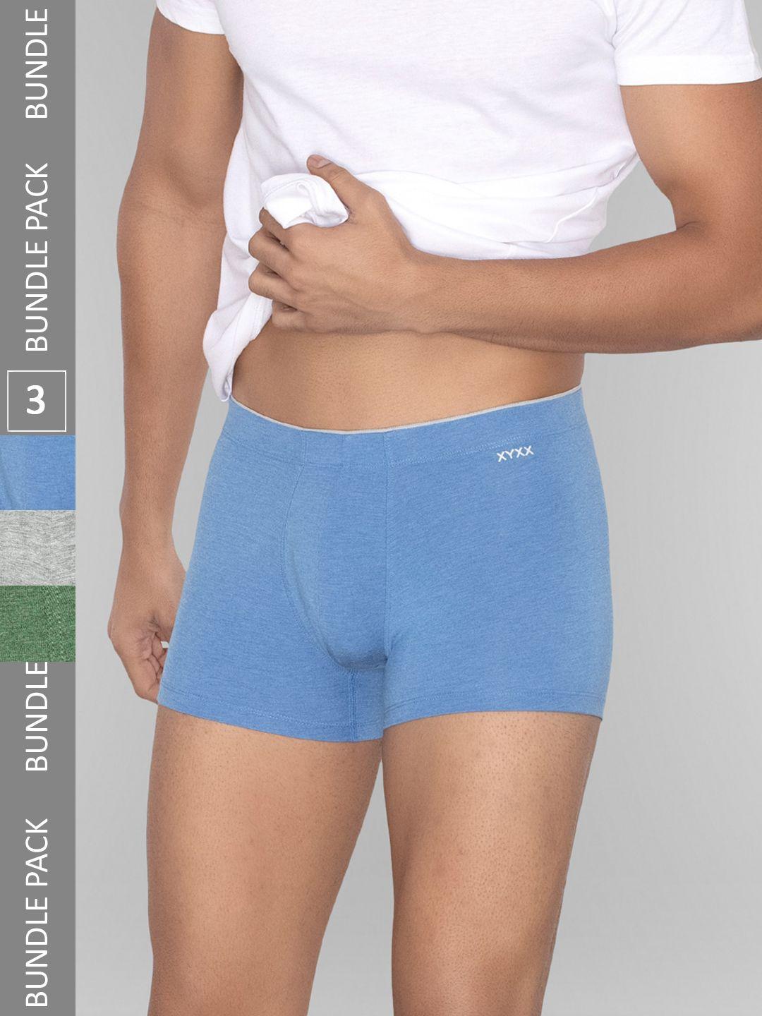 xyxx men pack of 3micro modal uno medley trunks