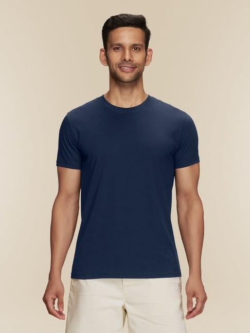 xyxx midnight blue cotton regular fit t-shirts