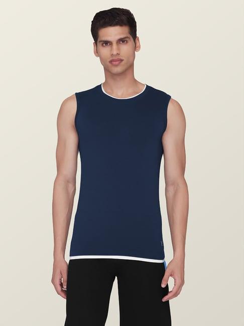 xyxx navy high moisture absorbing gym vest