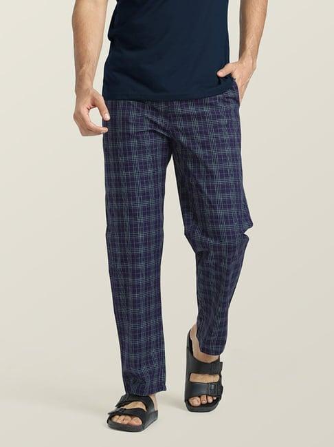 xyxx navy relaxed fit check nightwear pyjamas