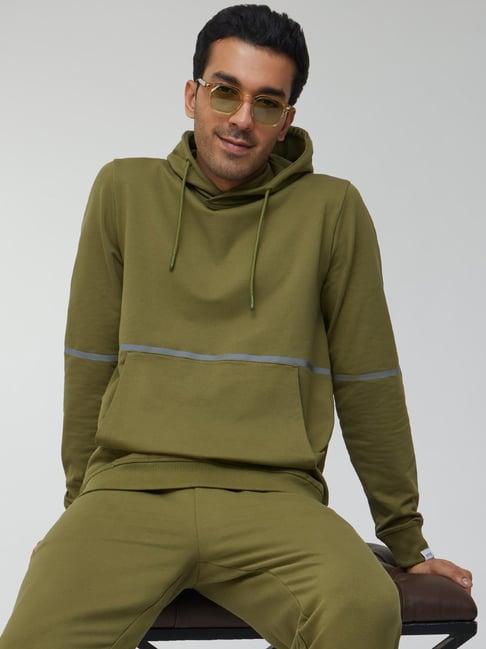 xyxx olive regular fit hooded sweatshirt