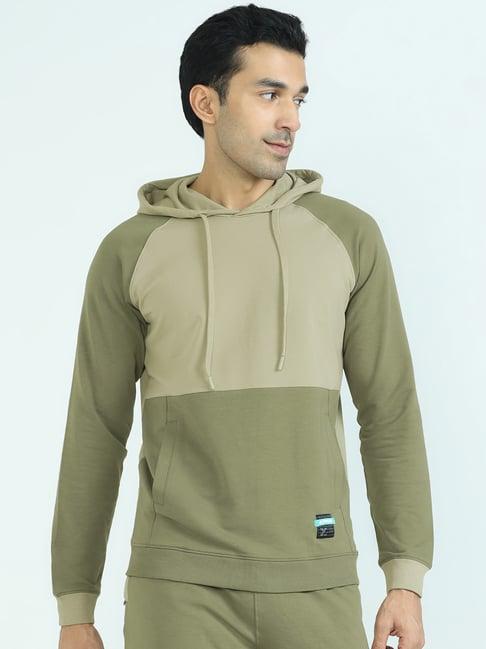 xyxx olive regular fit hooded sweatshirt