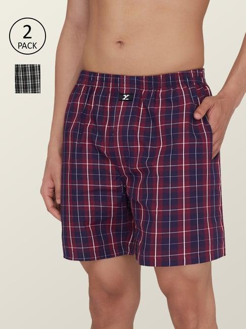 xyxx red & black check boxers - pack of 2