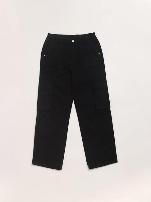 y&f kids by westside black cargo trousers