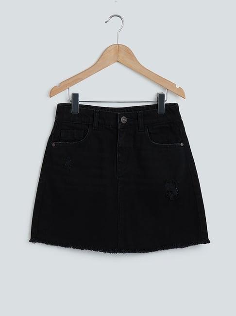 y&f kids by westside black denim skirt