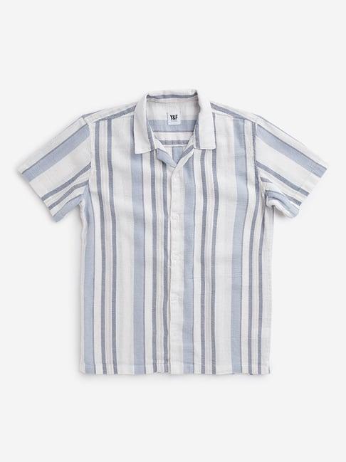 y&f kids by westside blue striped shirt