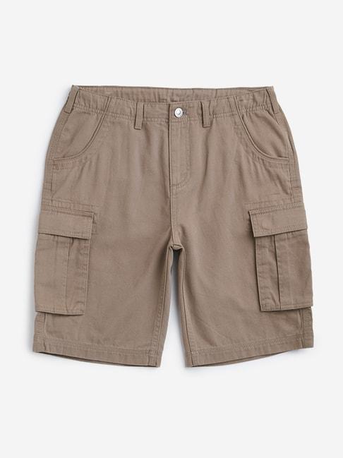 y&f kids by westside brown relaxed fit cargo shorts