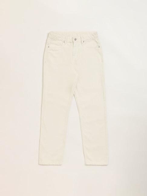 y&f kids by westside cream straight fit denim jeans