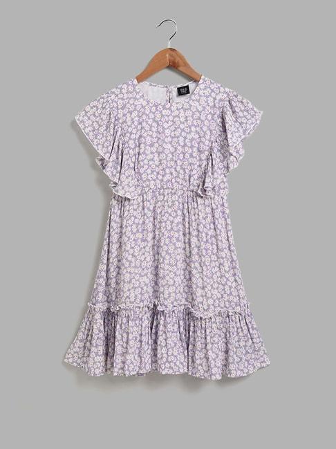 y&f kids by westside floral printed lavender dress