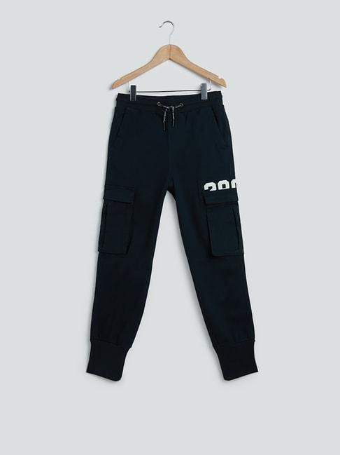 y&f kids by westside navy printed cargo-style joggers